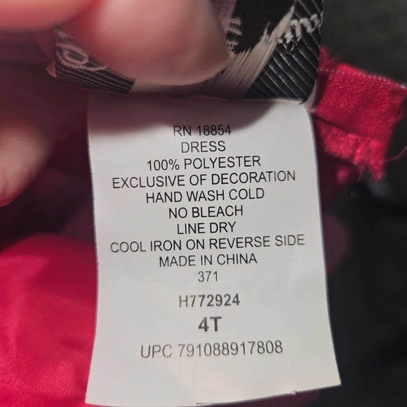 Rare Edition Fuschia Magenta Pink Girls Christmas Valentine's Dress  Ribbon 4T - Picture 12 of 12